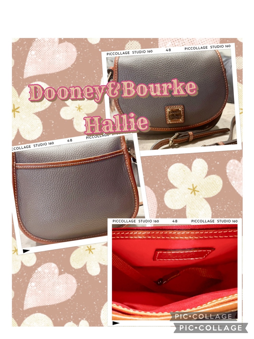 Brand New Pebble Grain Hallie Crossbody Handbag